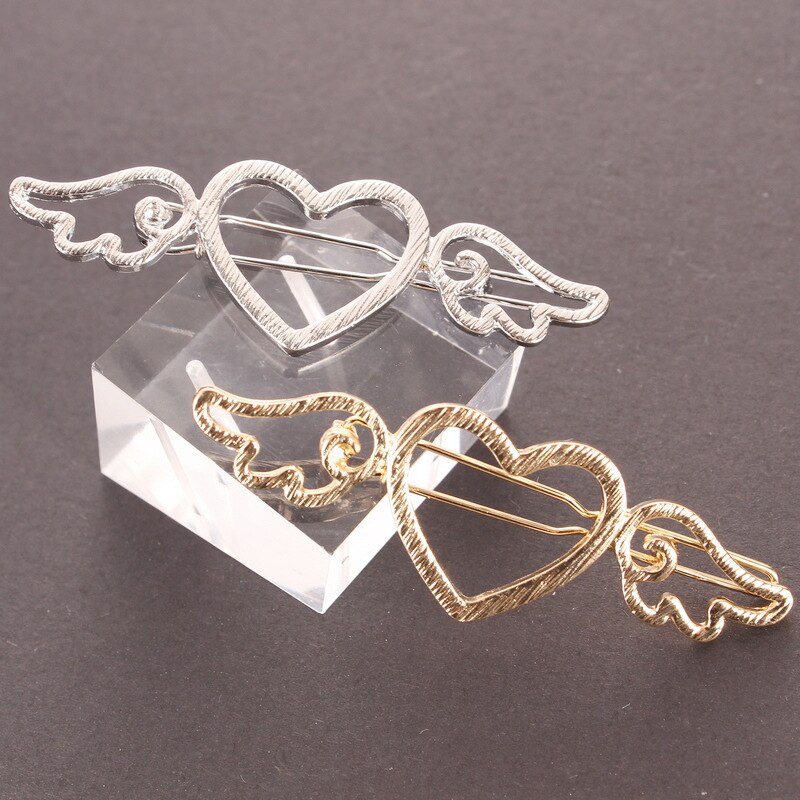Coração de pêssego oco asa hairpin metal amor asas acessórios para o cabelo casamento nupcial acessórios para o cabelo feminino meninas headwear