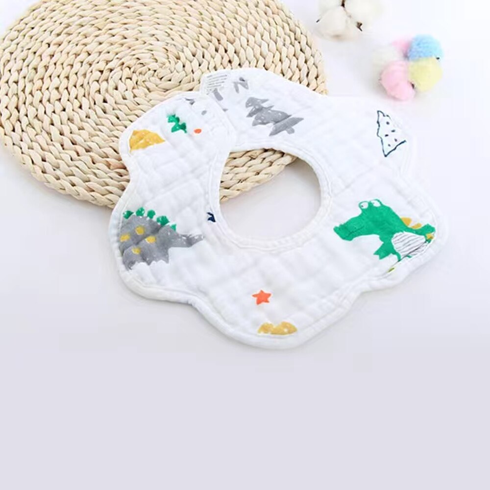 Waterproof Baby Bibs Kids Saliva Towel Flower Print Cotton Baby Boys Girl Bib 360 Degree Rotation Infant Bibs Burp Cloth: Crocodile-02