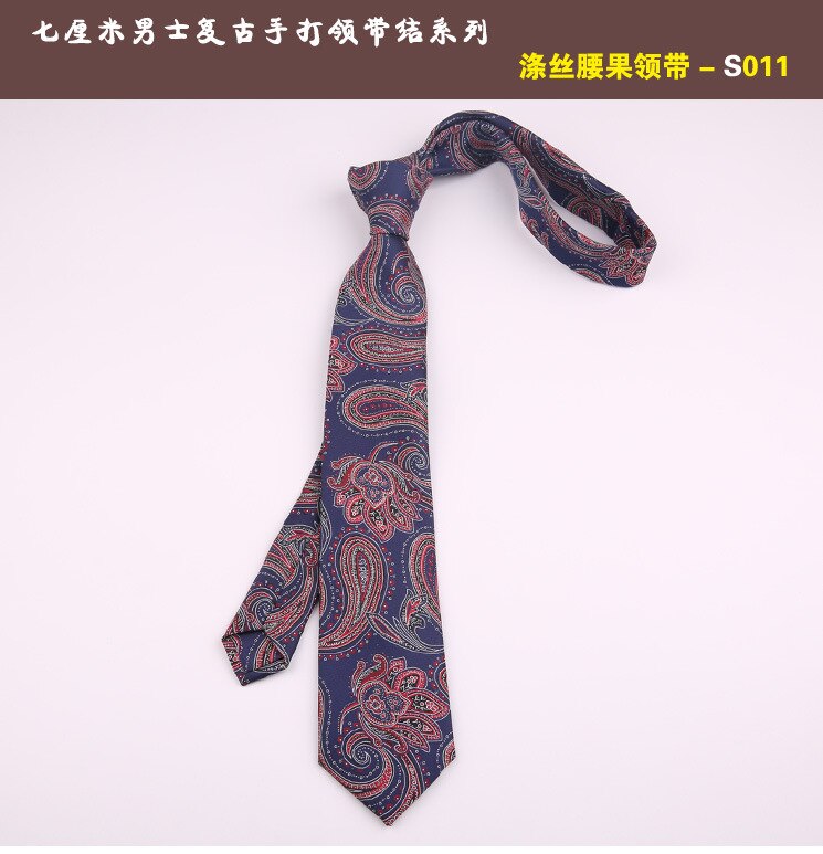 7cm cravates décontracté pour hommes Cravate maigre Polyester Vintage cajou fleur Cravate affaires chemise mince accessoires Cravate: 011