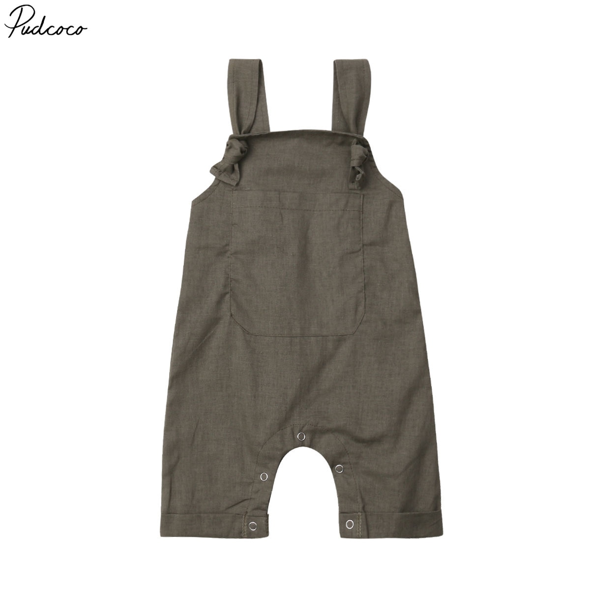 Pasgeboren Baby Baby Meisje Jongen Effen Bib Broek Overalls Romper Outfits Kleding