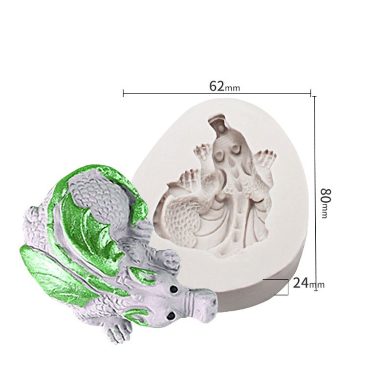 Dinosaur Fondant Silicone Mold Fondant Cake Chocolate Mould DIY Decorating Tool Bakeware FOU99: resurrection dragon