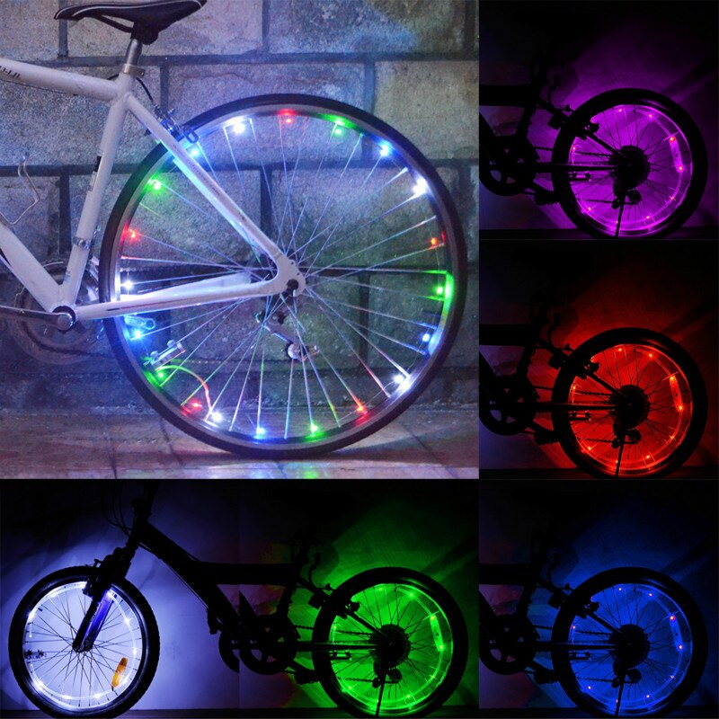 Fietsen Oplaadbare Fietsaccessoires Fiets Wiel Led Verlichting Waterdicht Fiets Lichtmetalen Fietswiel Spaken Lichten