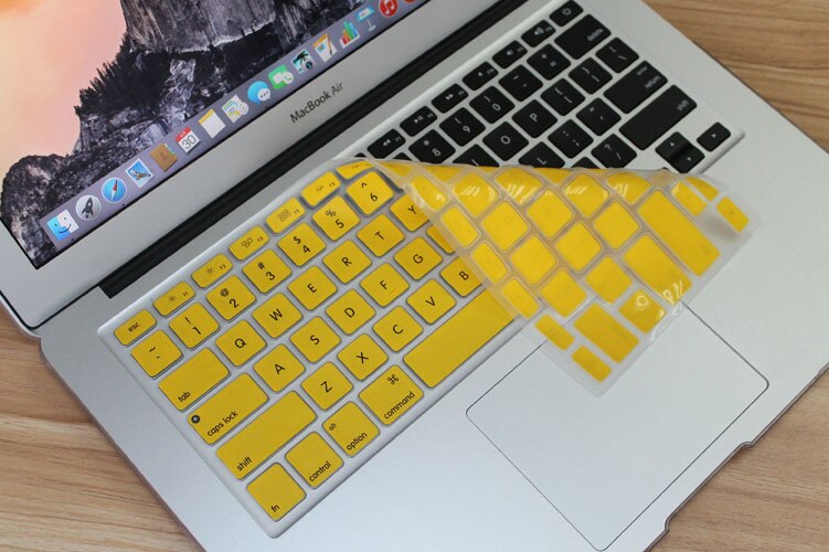 17 Colors US Keyboard Cover Silicone Skin Gel Case for Macbook Air 13" 15" 17"/Macbook Air Pro Protector: Yellow