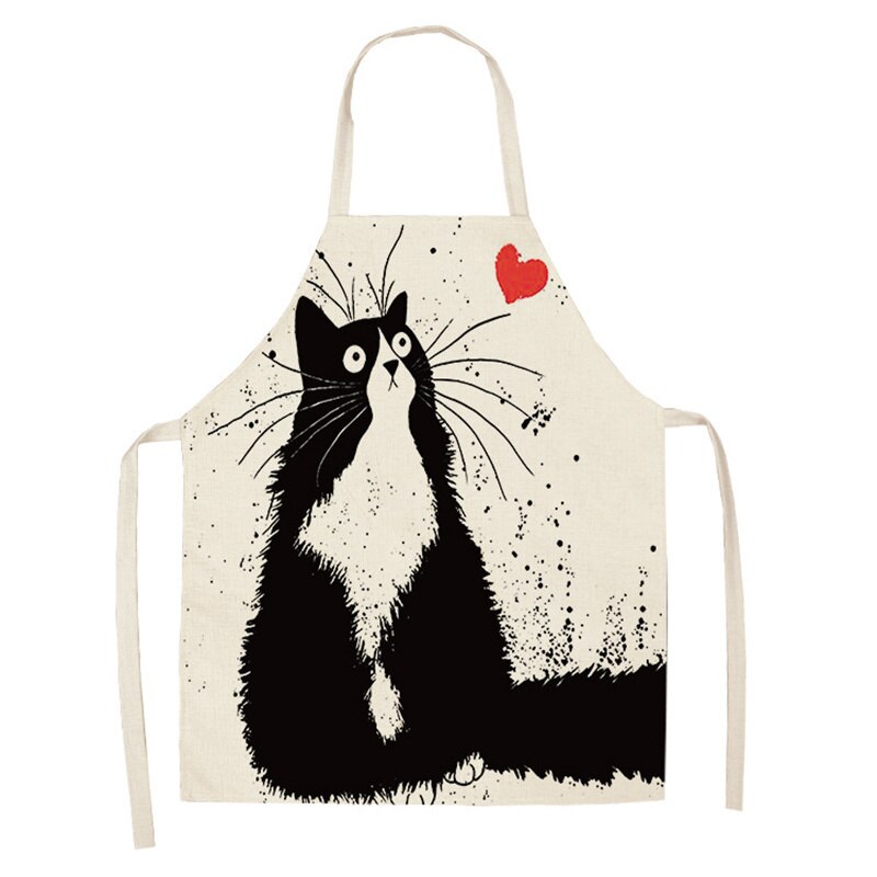 limpieza hogar delantal cocina mujer Delantal con Gato de dibujos animados para mujer y hombre, accesorios de cocina para hornear, delantal de cocina, delantal de café: 22 / 47x38cm kidsize