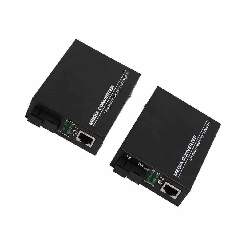 Fiber Transceiver Gigabit Media Converter Signal Conversion with 6 LED Indicators for Parking Lot for Surveillance Security for