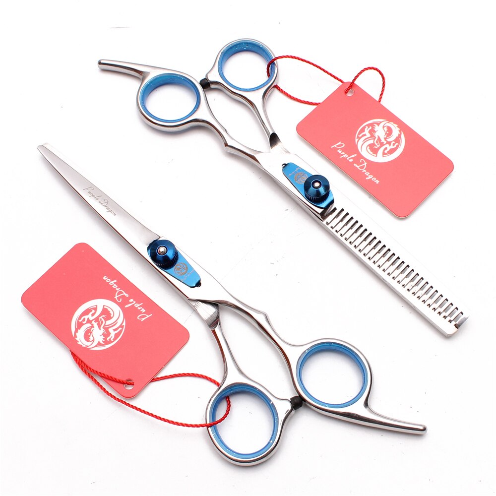 6 pulgadas JP-Tijeras de aseo para perros con tornillo azul inoxidable, tijeras normales para adelgazamiento, tijeras profesionales para mascotas, Z1003