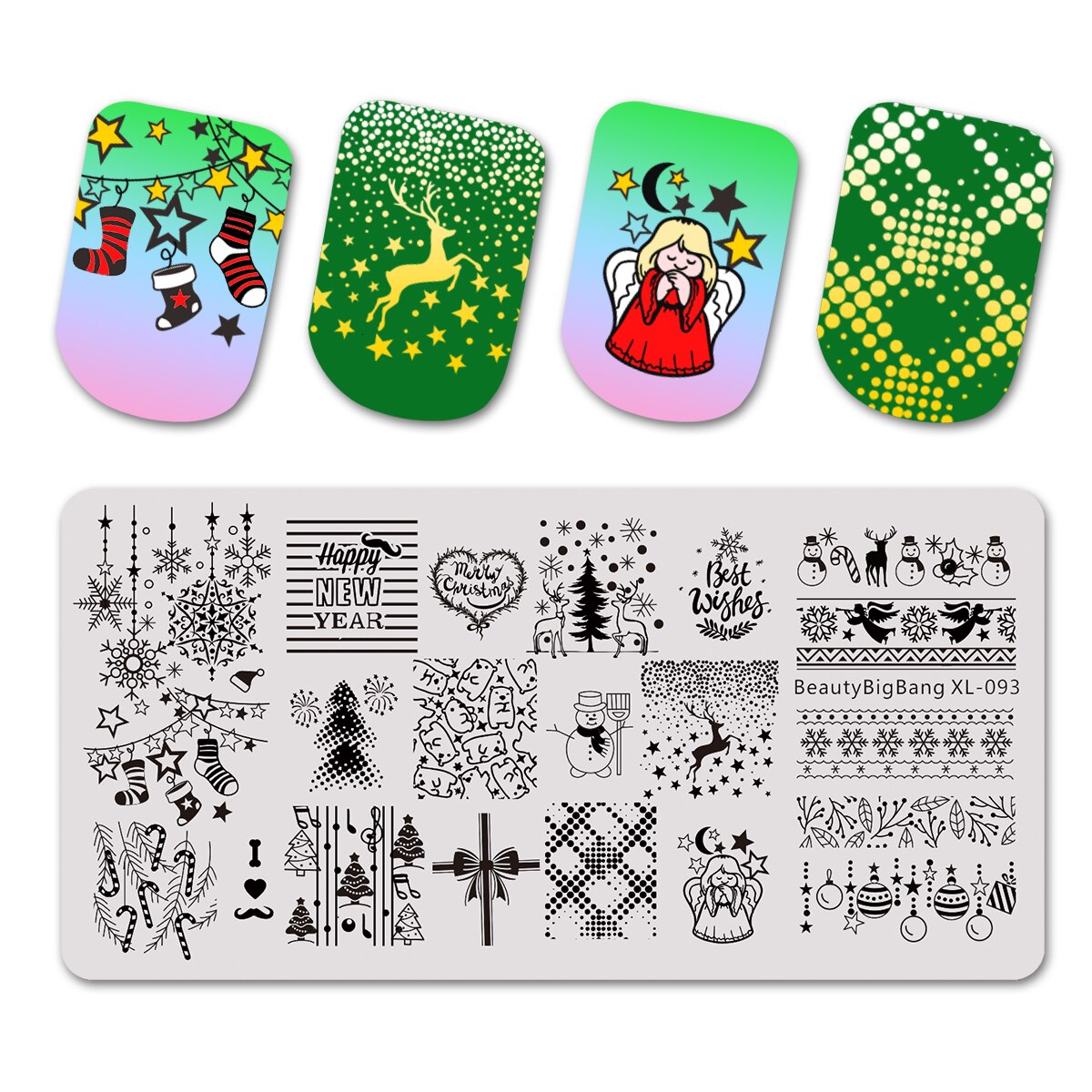 Beauty BigBang Nail Stamping Plates Nature Flower Butterfly Bird Theme Image Stainless Steel Nail Art Stamping Template XL-095