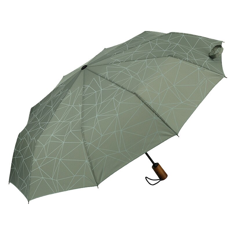 Paraguas para hombre y mujer, sombrilla resistente a la lluvia, al viento, tres pliegues totalmente automáticos, compacto, grande, para viajes de negocios y coche, 10K: Light Green