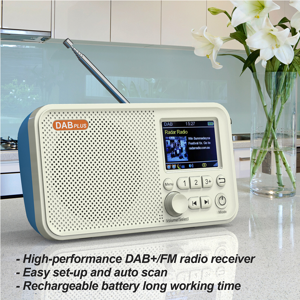 LCD Screen Digital Radio Desktop Alarm Clock DAB DAB+ FM Bluetooth-compatible Broadcasting Radio Supports TF Card MP3 Player