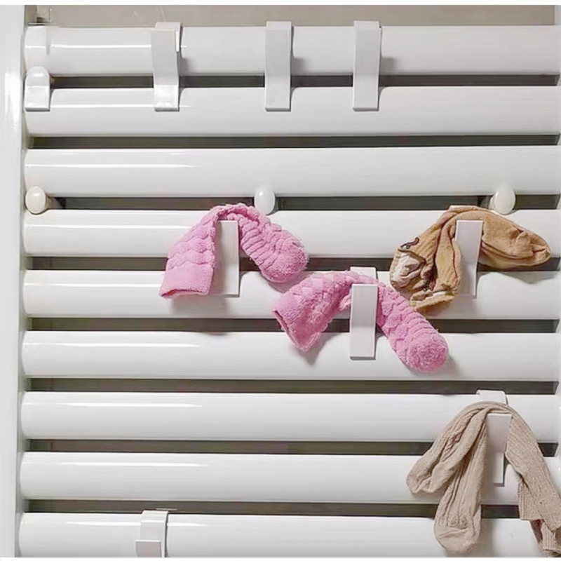 Soporte para colgar toallas de ducha de baño, ganchos para riel de radiador calefactable, Clips, estantes de almacenamiento, ganchos para colgar ropa y bufanda