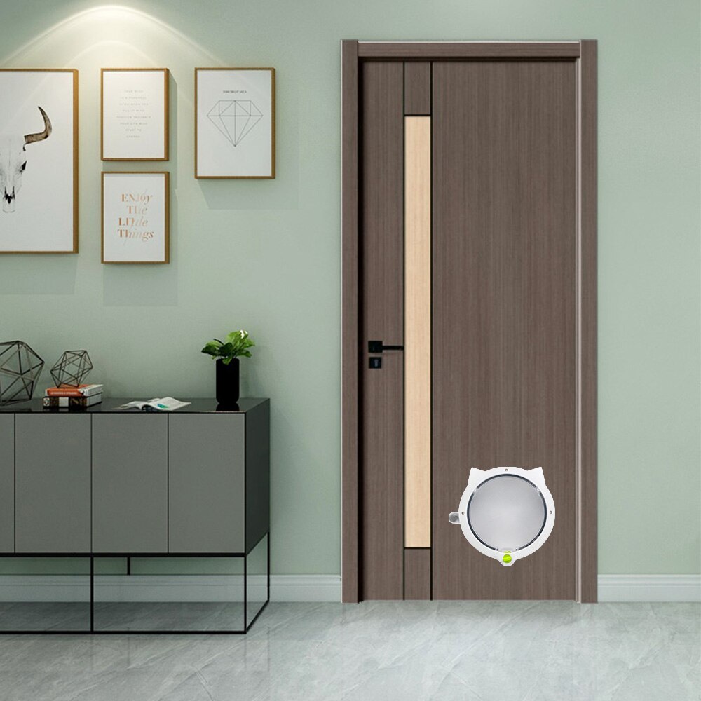 Small Round Cat Kitten Door with 4-way Lock Pet Plastic Window Lockable Safe Dog Puppy Gate Pet Door Pet Supplies for Kitten Dog