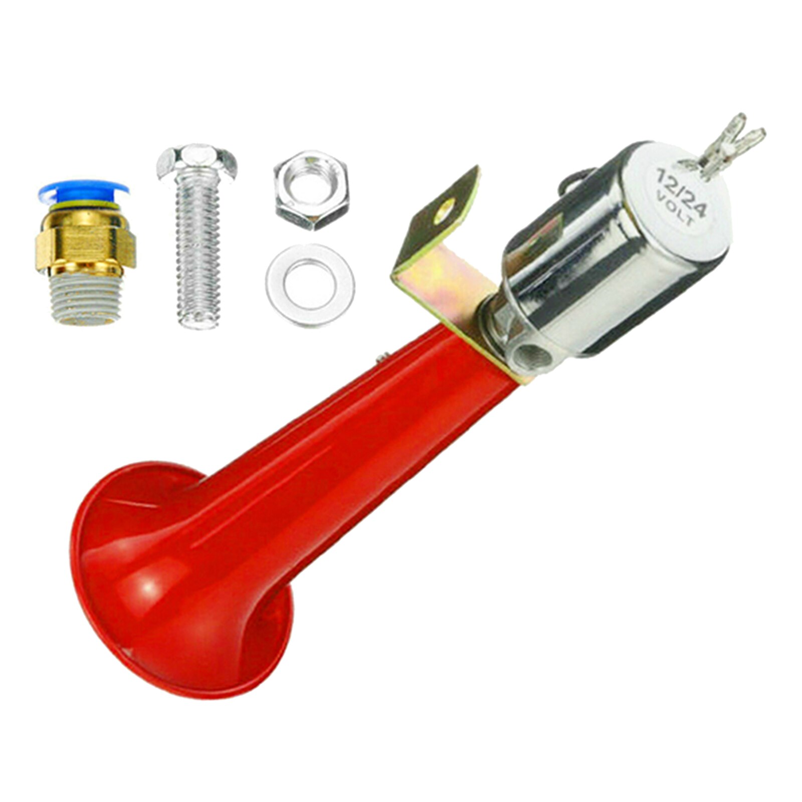 Super Loud 12/24V 180db Air Horn 10 Inches Single Trumpet for Any 12V / 24 V Vehicles Boats Cars Motorcycle
