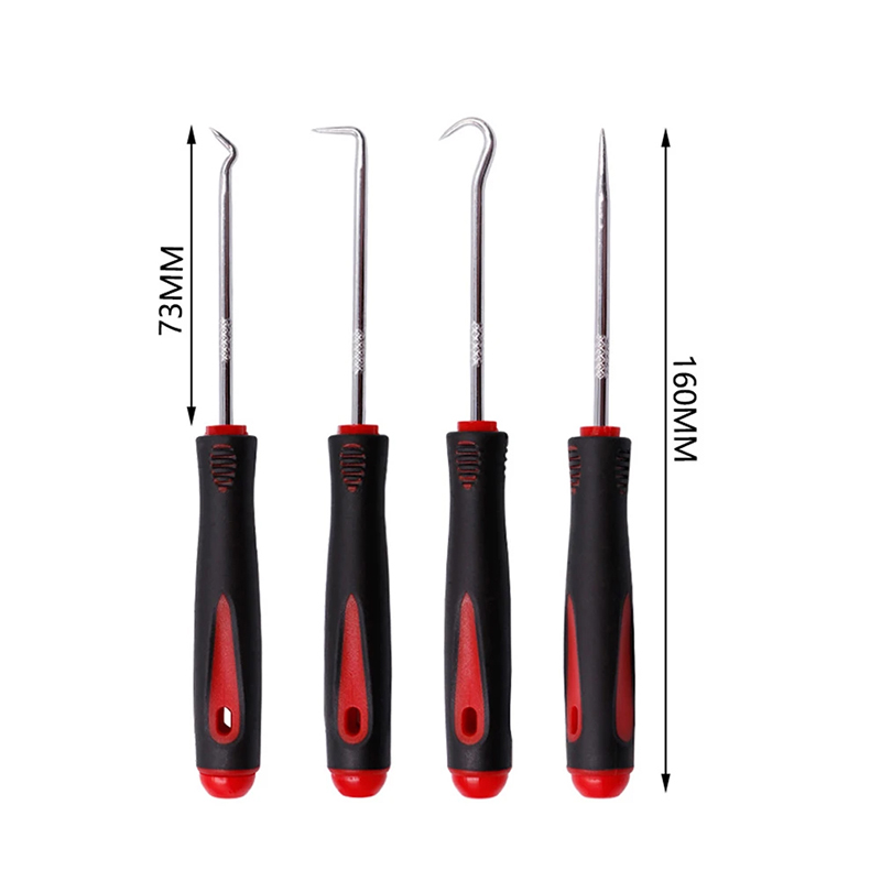 Juego de destornilladores de sello de aceite para vehículo, extractor de junta tórica, ganchos de selección, herramientas de reparación de sellado, 16cm, 4 Uds.: Default Title