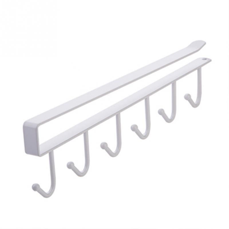 Estante de almacenamiento de tazas para cocina, soporte colgador para armario gancho para colgar platos, estante de almacenamiento en el pecho, estante de almacenamiento para baño soporte para almacenamiento organizador: white