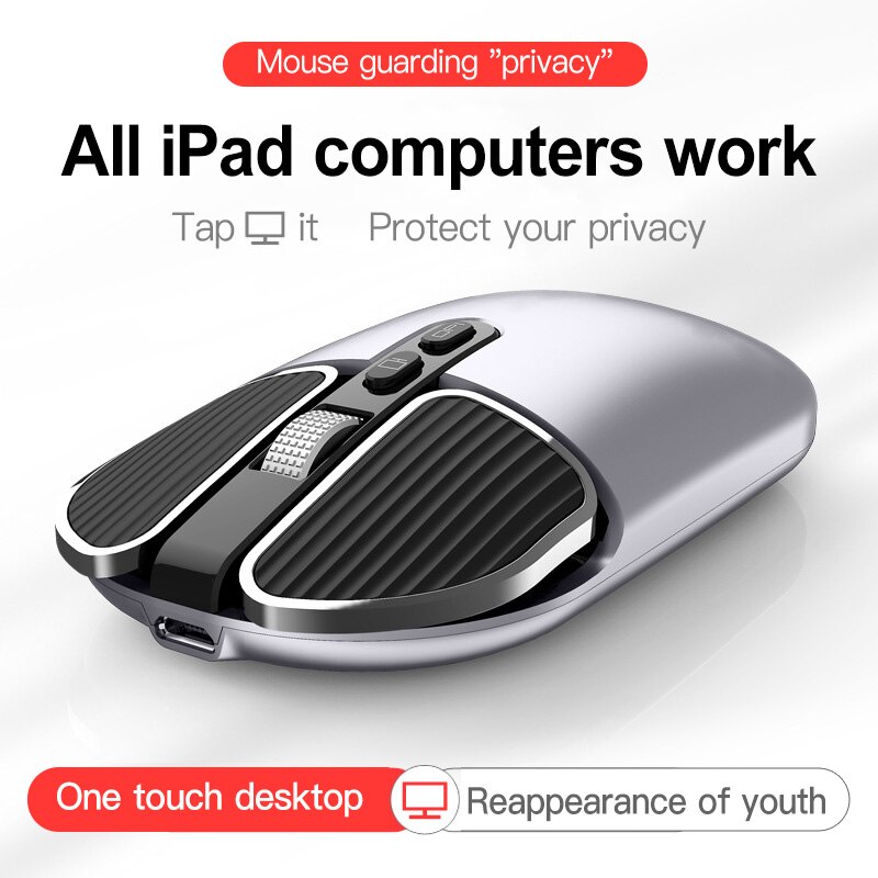 Dual Modus 2,4G USB Bluetooth Wireless Mouse Ergonomische Stille Wiederaufladbare Mäuse Für Computer Büro Laptop PC