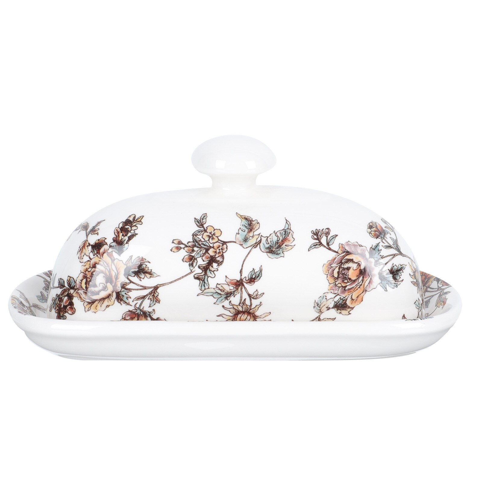 1pc Ceramic Dish Food Service Plate Butter Dish Cheese Box Food Dish: white