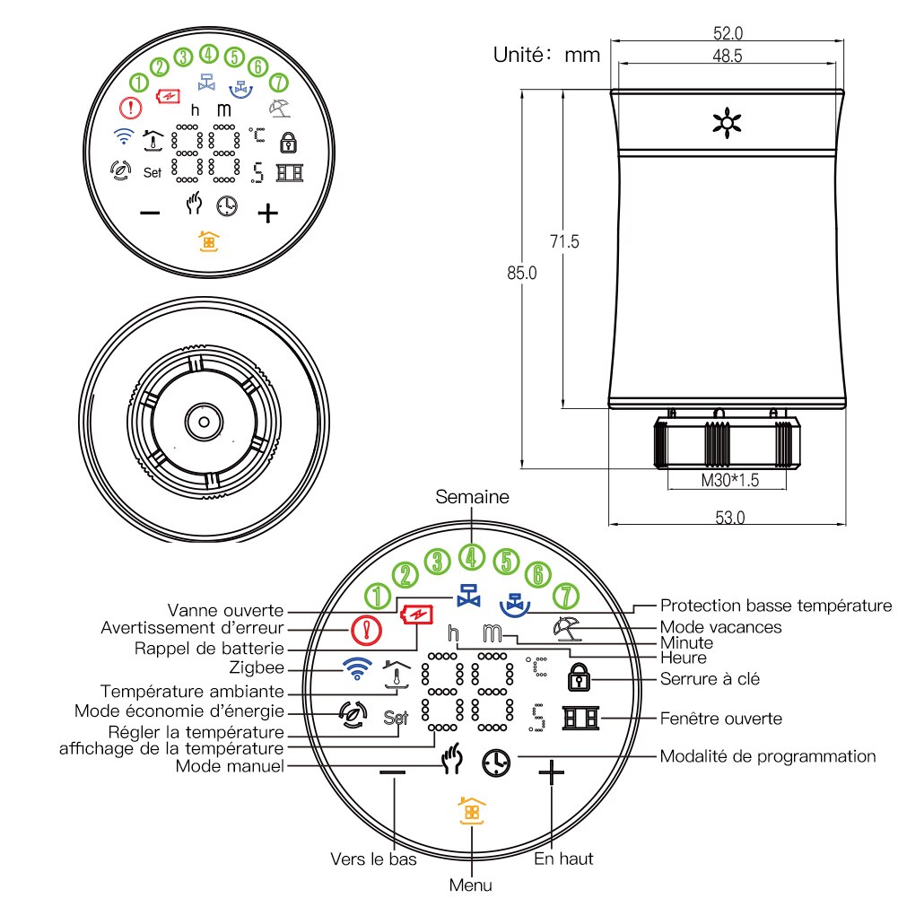 MoesHouse-Termostato ZigBee para radiador Tuya, controlador de temperatura inteligente programable TRV, válvula actuadora, control por voz con Alexa,
