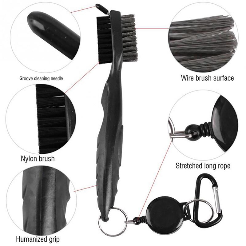 Golf Club Groove Cleaner Kit Putter Brush Groove Cleaning Brush 2-Sided Putter Wedge Ball Groove Cleaning Tool Accessories