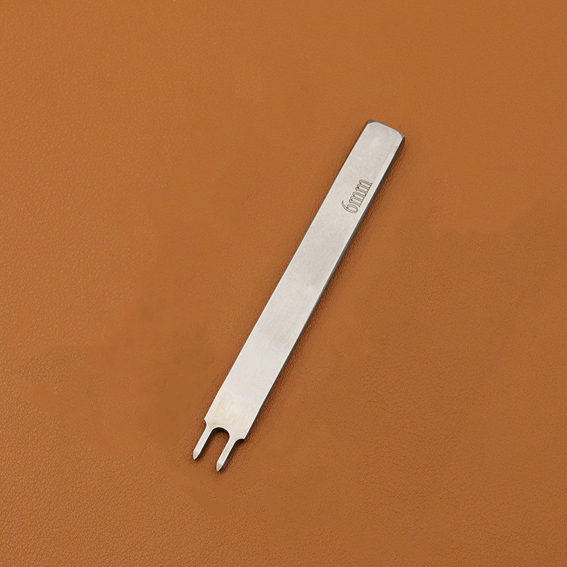 Cincel de Metal y cuero de 1/2/4/6 puntas, herramienta de costura, punzón de diamante, artesanía de cuero y hierro, completamente pulido, 5/6mm: 6mm spacing-2 prong