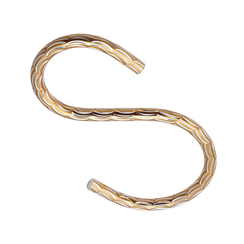 Ganchos dorados en forma de S de aleación de aluminio para colgar ropa, toallas, artículos diversos, accesorios de almacenamiento de cocina y baño para el hogar, 2 unids/lote, 977174