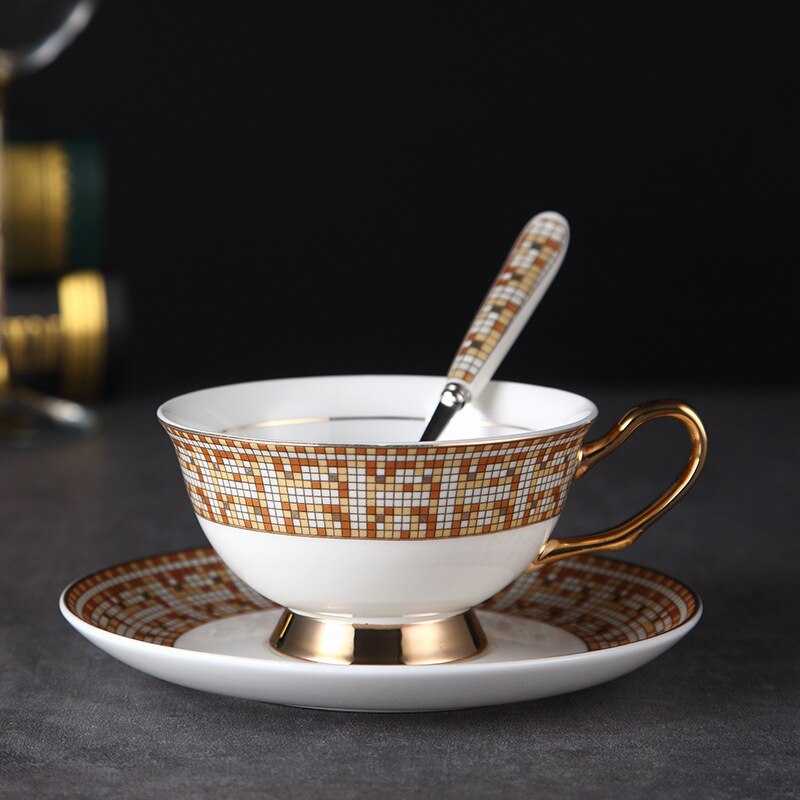 Benporslin porslin kopp och fat keramik enkel teservis moderna kaffekoppar tazas para café köksutrustning  yc50: Stil 12