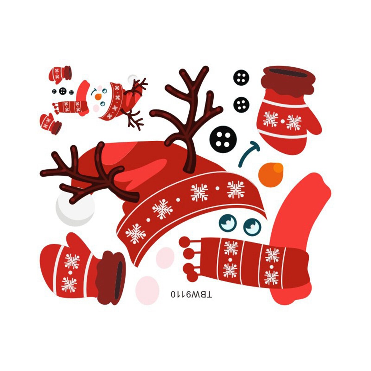 Kerstmis Koelkast Stickers, Leuke Sneeuwman Decals Decoraties Voor Huis Kantoor Muursticker Xmas Decoratie Home Decor