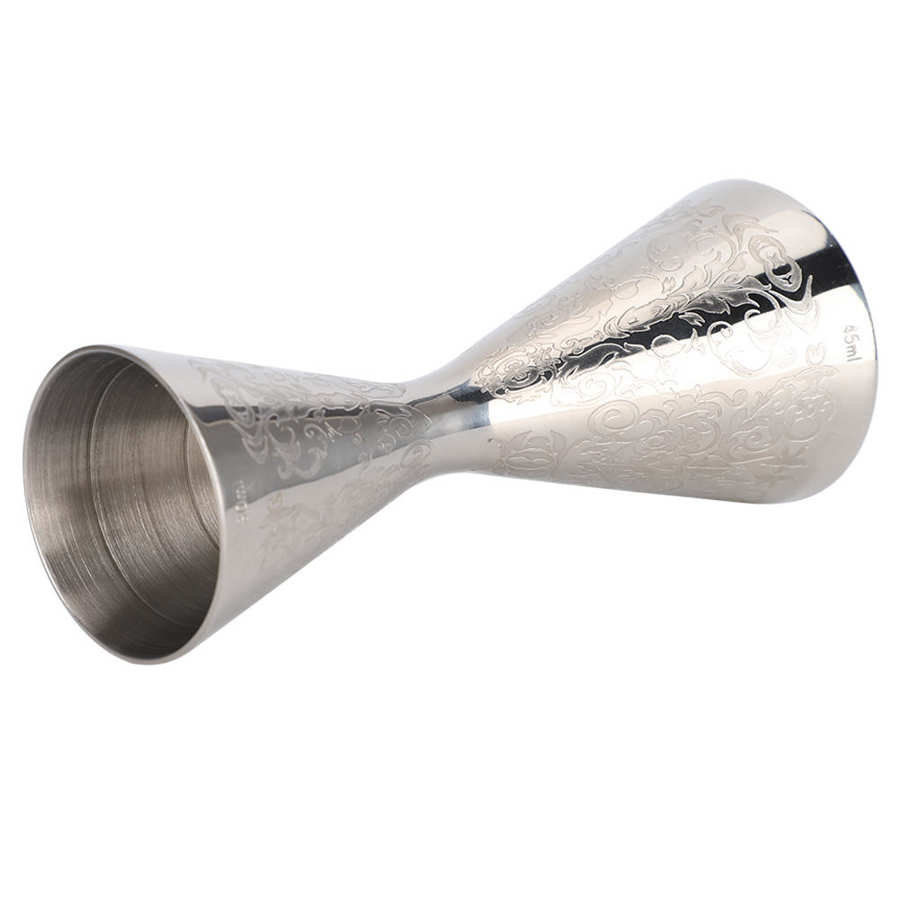 SchöNe Edelstahl Jigger mit Skala Trinken Wein Messbecher Cocktail Shaker Bar Messen Tasse Bar Zubehör 30ml 45ml
