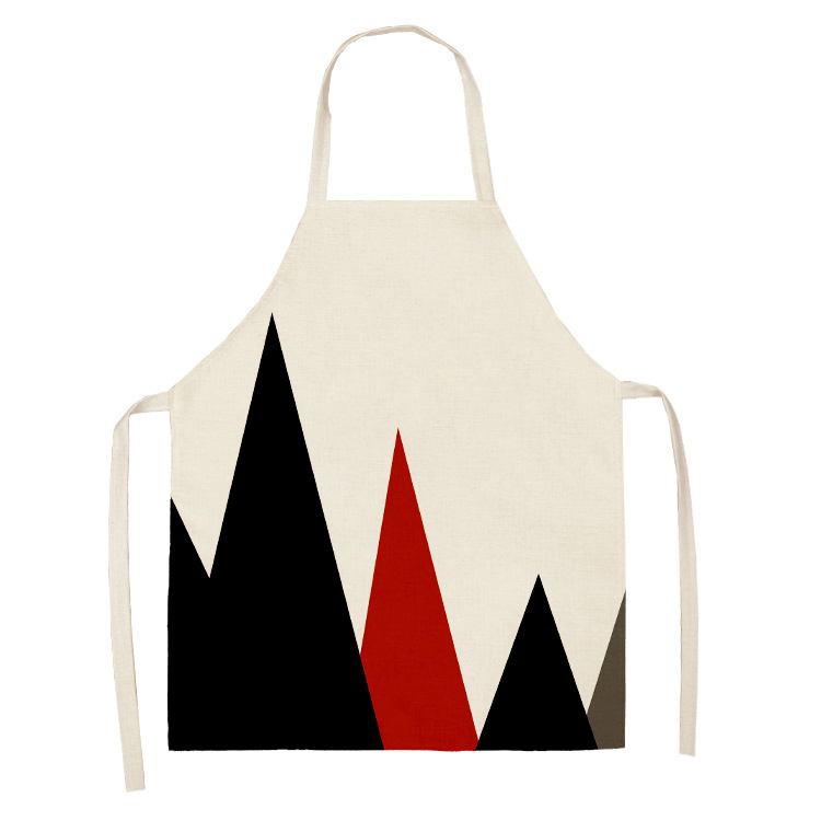 Creatieve Geometrische Patroon Schort Keuken Linnen Schort Vlekbestendig Mouwloze Halter Bib Chef Kok Dragen Kapper Bib: 8 / 68x55cm adults size