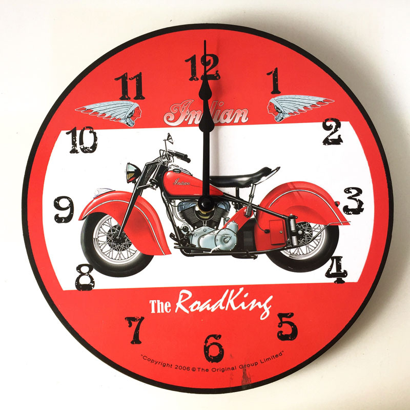 12 inch wall clock, wooden wall clock, retro clock, quartz wall clock, European clock: 5