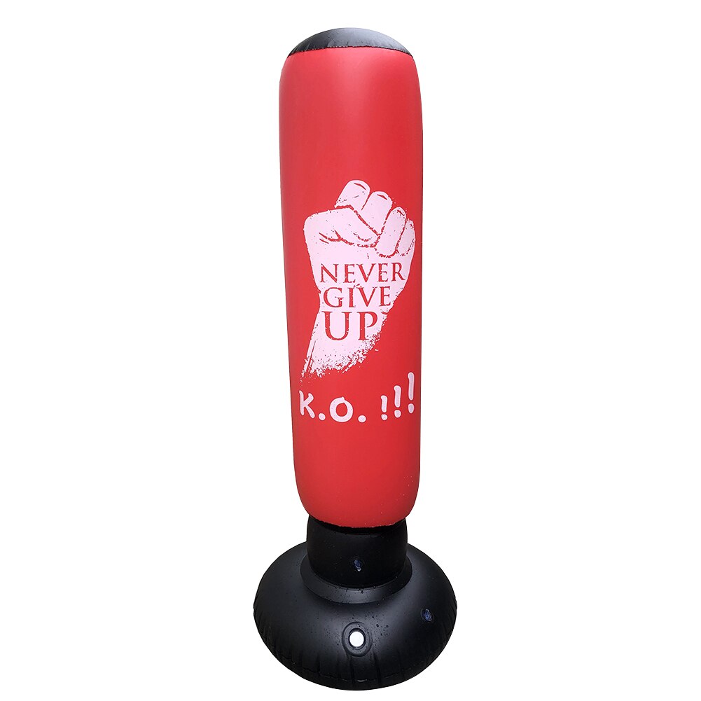 160cm saco de boxe inflável adulto crianças boxe soco chutando saco de areia pvc tumbler inflável ginásio crianças boxe treinamento alvo: Red