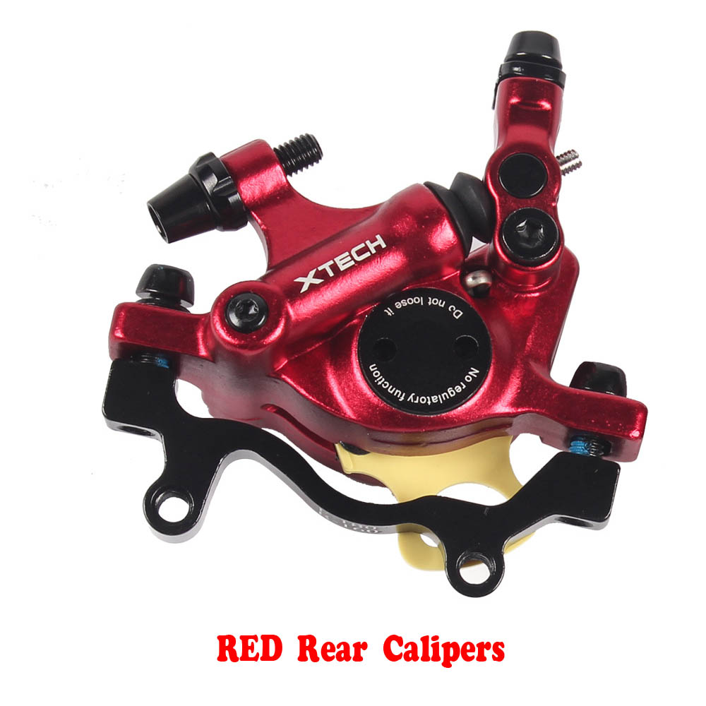 Calipers MTB Disc Brake set Oil Disc Brake Caliper Electric Scooter Hydraulic Disc Brake Sets for Xiaomi M365: Red Rear
