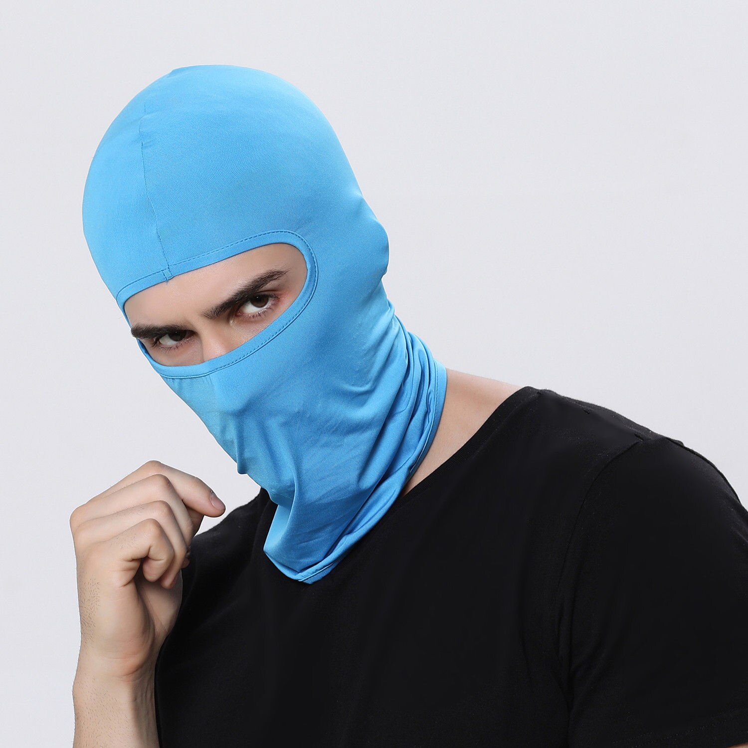 Full Face Mask Hat Balaclava lycra Ski Neck Summer Sun Ultra UV Protection Thin Beanies Skinny Skullies