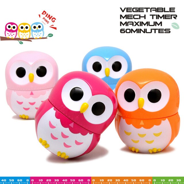 60 Minute Timer Easy Operate Kitchen Timer Cooking Baking Helper Kitchen Tools Home Decoration: Owl random colour