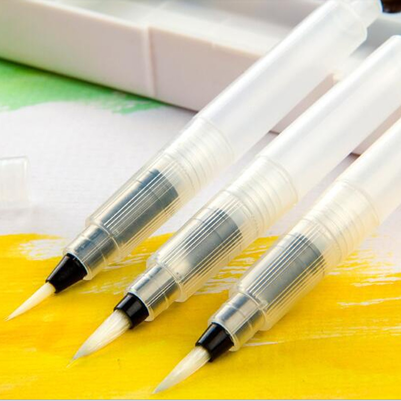 3 pcs/set Calligraphy Brush Pen Watercolor Brushes Waterbrush Art Supplies Painting Brush Art Set