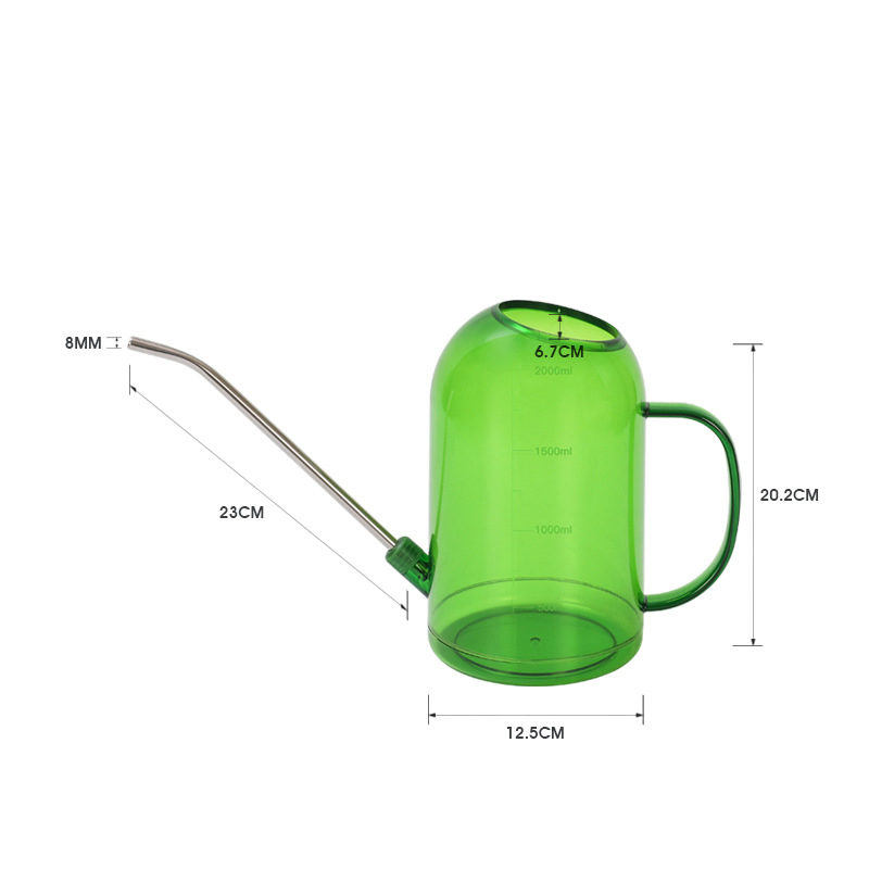 1/1.5/2L Lange Mond Gieter Huishoudelijke Transparante Gieter Tuin Gieter Tool Grote Capaciteit Plant Gieter: Marineblauw