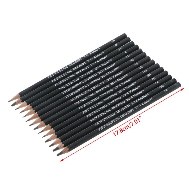 14pcs Best 12B 10B 8B 7B 6B 5B 4B 3B 2B 1B HB 2H 4H 6H Graphite Sketching Pencils Pencil Set for Drawing