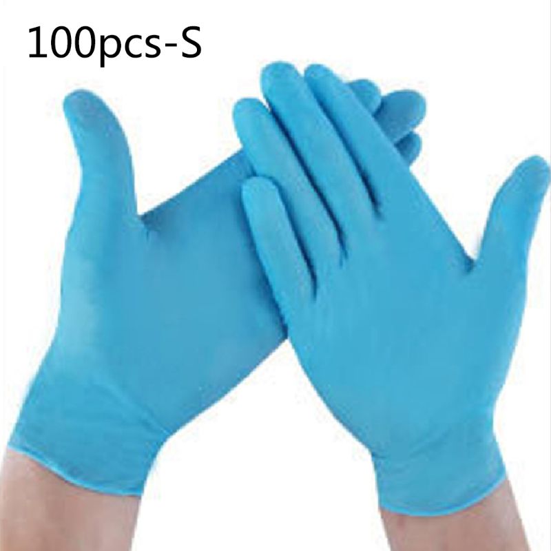 100 stk engangs rengøring af hjemmet vask nitril handske arbejdssikkerhed pvc handsker  y5lb: Bl-s