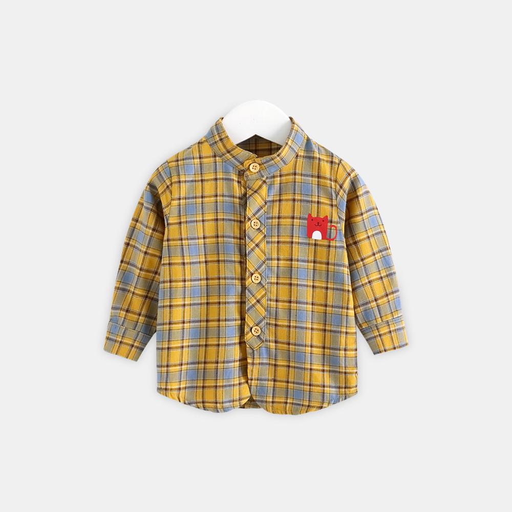 Ciciibear forår småbørn børn baby plaid toppe skjorte drenge langærmede skjorter bluser frakke sødt børnetøj 1 2 3 4 5: 24m