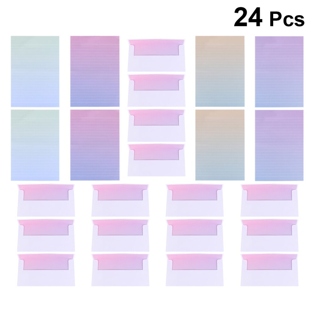 Set van 24 enveloppen, handige enveloppen en briefpapier in verschillende kleuren voor knutselwerkjes: Default Title