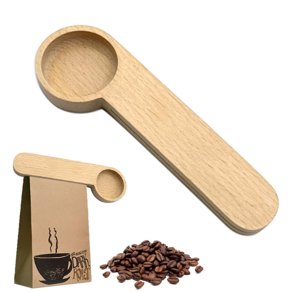 2 in 1 for malte bønner multifunksjon bøketre kontor mini safe kjøkken bærbar kaffe måleskje med klips hjem