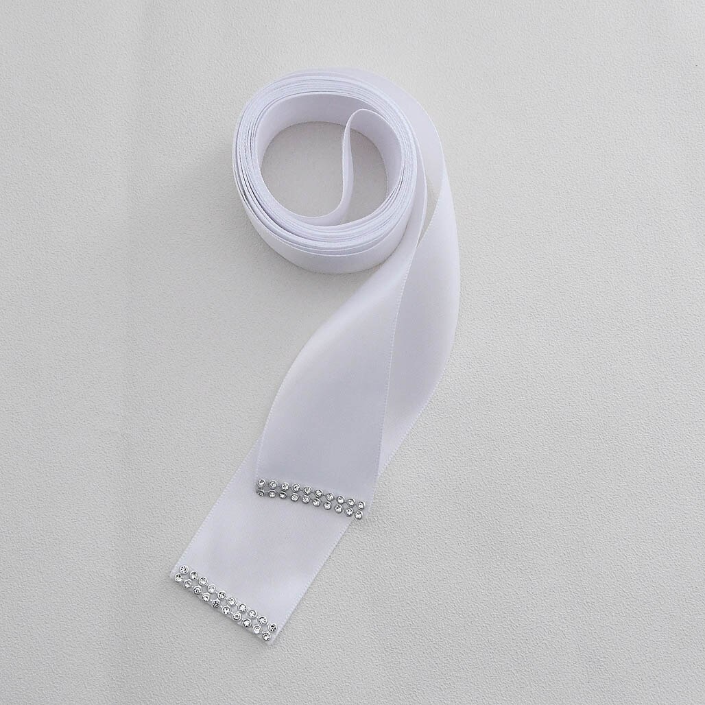 Cinturón de lujo con flores y plumas grandes para mujer, fajín de señora para de boda con diamantes de imitación y cinturón para chica de cristales, S478: white ribbon