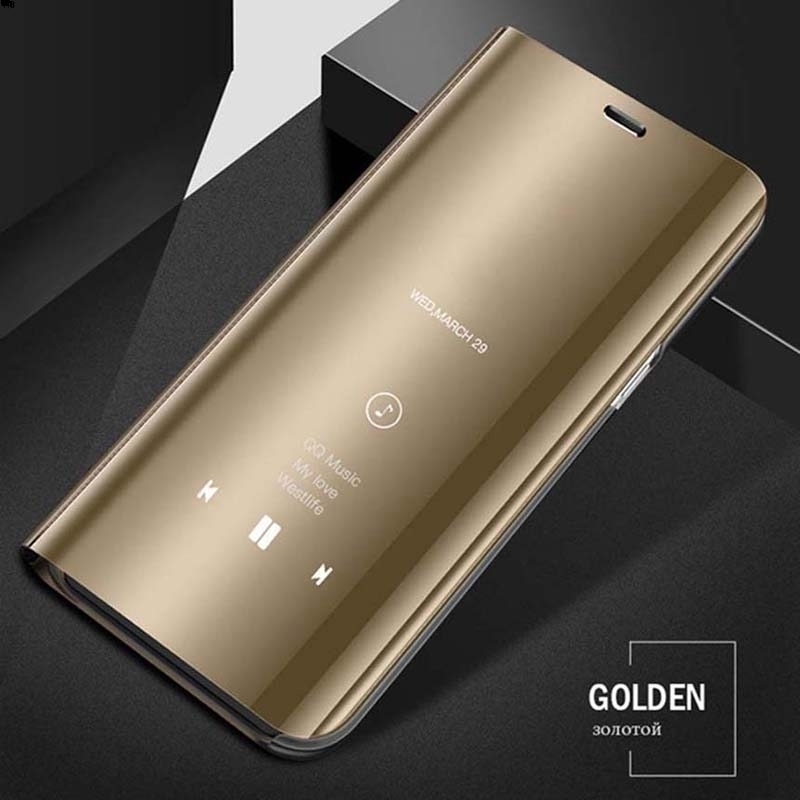 Coque de téléphone Samsung en cuir, étui à rabat miroir intelligent pour Galaxy A21s A11 A21 A31 A41 A51 A71 A 21s 31 51 71: For Galaxy A11 / Or