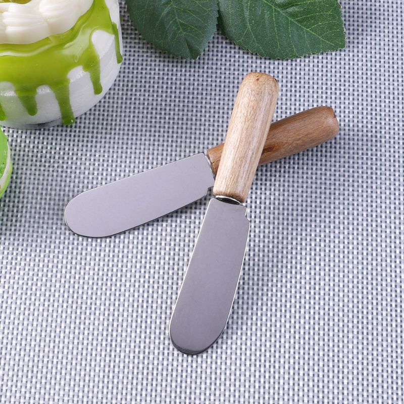 Keuken accessoires Mini Sandwich Strooier Boter Kaas Snijmachine Mes Roestvrijstalen Spatel Keuken Tool Met Houten Handvat