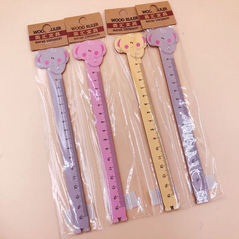 1pcs Wooden Straight Ruler 15 Cm Donuts / Crocodile Kawaii Animal Drawing Ruler School Office Stationery