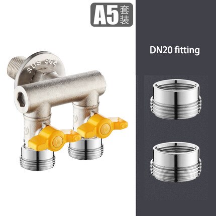 big flow DN15 Brass water valve bathroom faucet valve water inlet valve washing machine splitter angle valve: A5