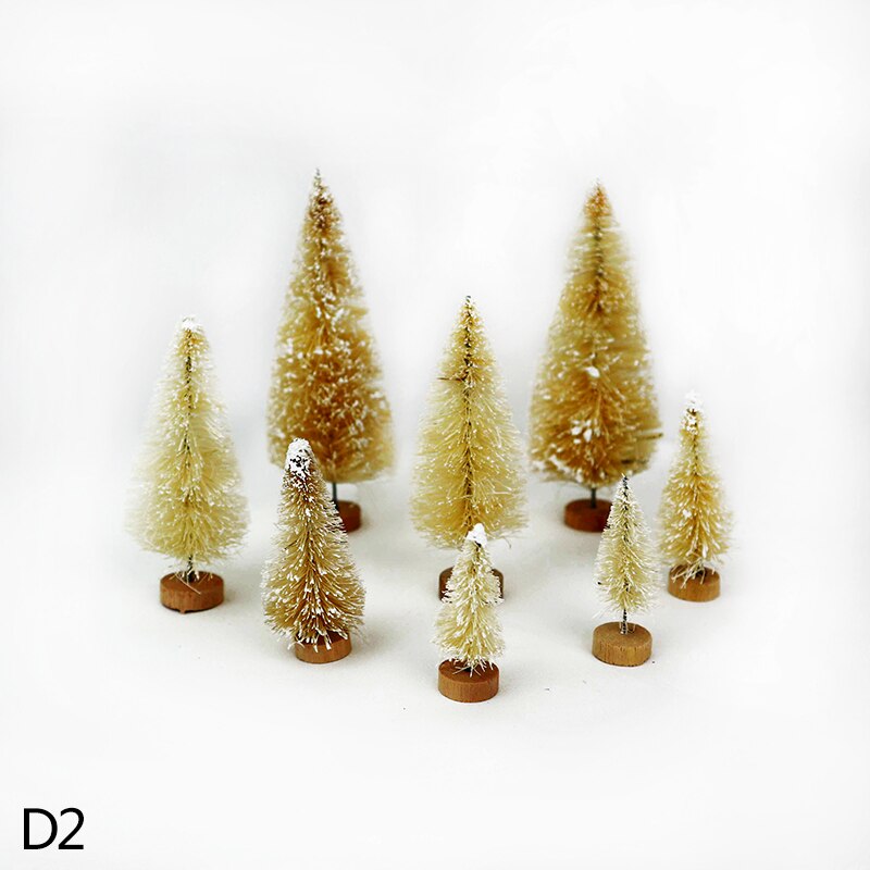 8 stk / sæt juletræspynt 5cm/6.5cm/8.5cm/12.5cm guld sølvgrøn lille træ hjem juledekoration diy håndværk: D2