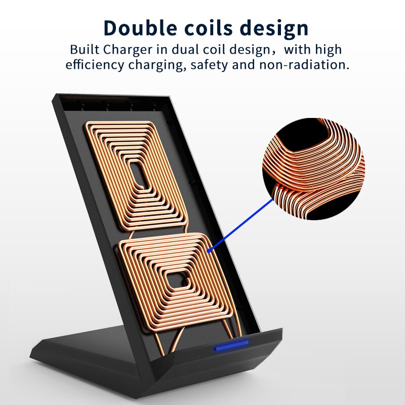 E5 qi-schnelllade-wireless-ladegeräte für iphone 20w 13 15w 10w 12 11 xs xr und  x 8 mit usb-c-schnellladefunktion für samsung  s10 s9 s8 s7