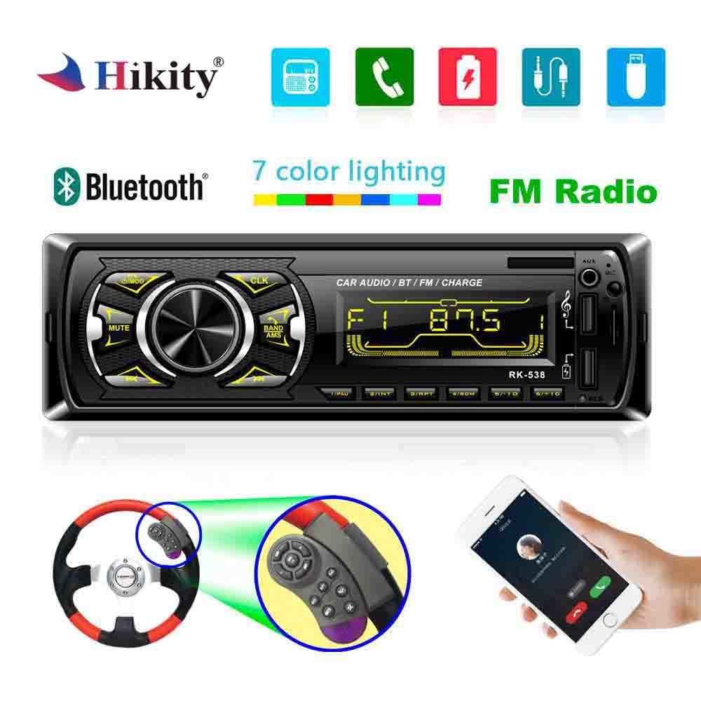 Hikity 1 din Auto radio 12 V Bluetooth AUX autoradio fm-zender auto radio In-Dash 1din met gratis afstandsbediening auto Stereo