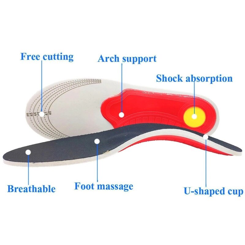Orthotic Insole Arch Support Flatfoot Orthopedic Insoles for Feet Ease Pressure of Air Movement Damping Cushion Padding Insole