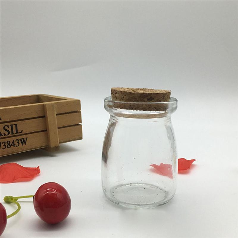 10pcs 100ml Glass Jars with Cork Lids DIY Wishing Bottle Wedding Favors Apothecary Jars Honey Pot Bottles Pudding Glass Bottle w